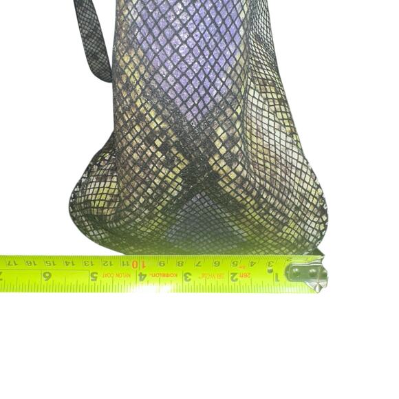 Danier Genuine Leather Python Print Satchel Crossbody Bag Gray Purple - Picture 15 of 15